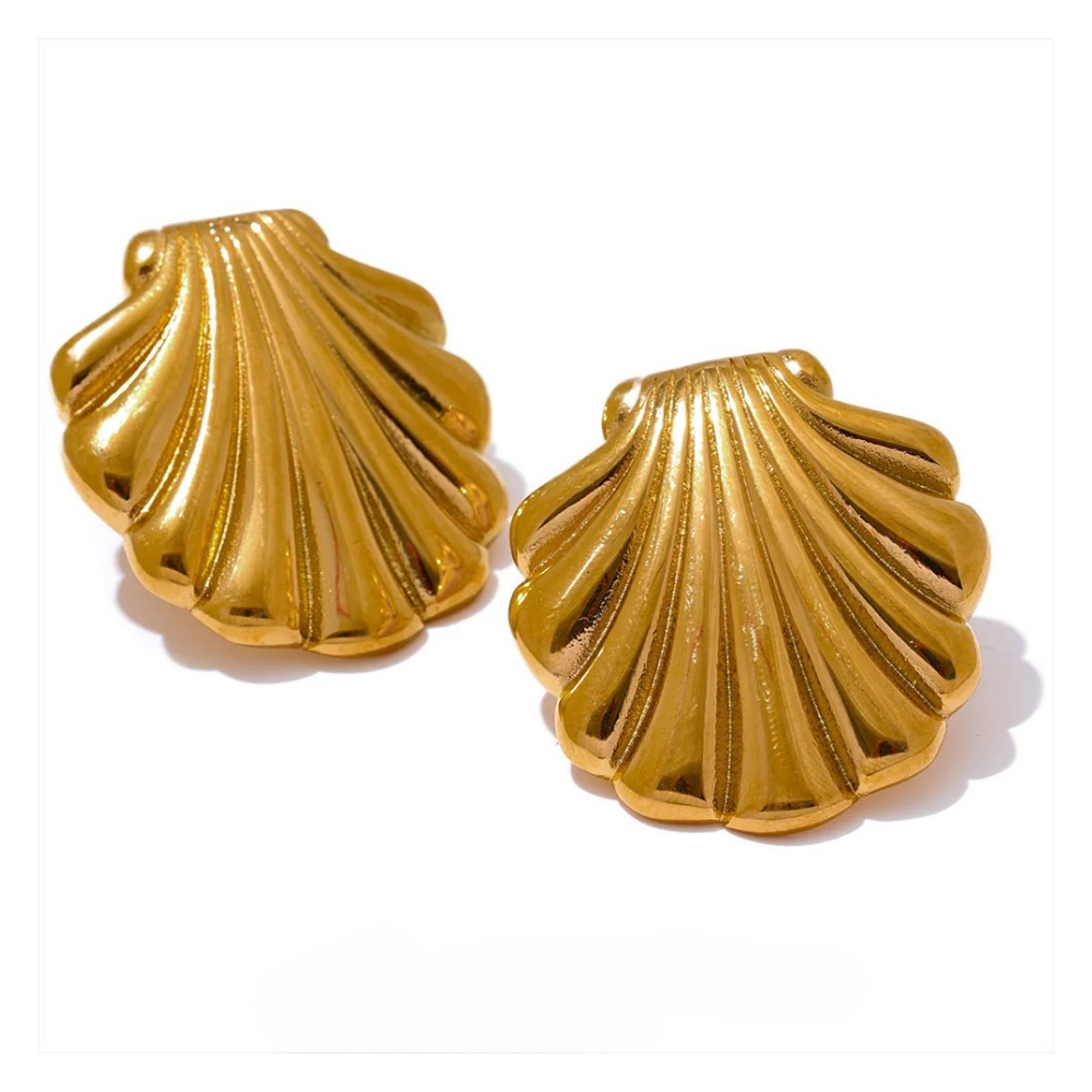 Boucles d'Oreilles Coquillage Acier Inoxydable