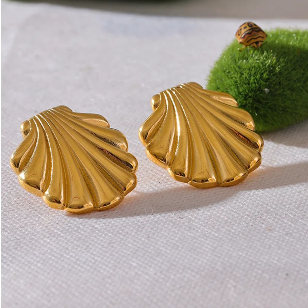 Boucles d'Oreilles Coquillage Acier Inoxydable pas cher