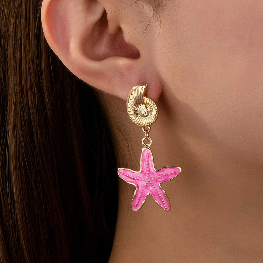 Boucles d'Oreilles Coquillage Couleur pas cher