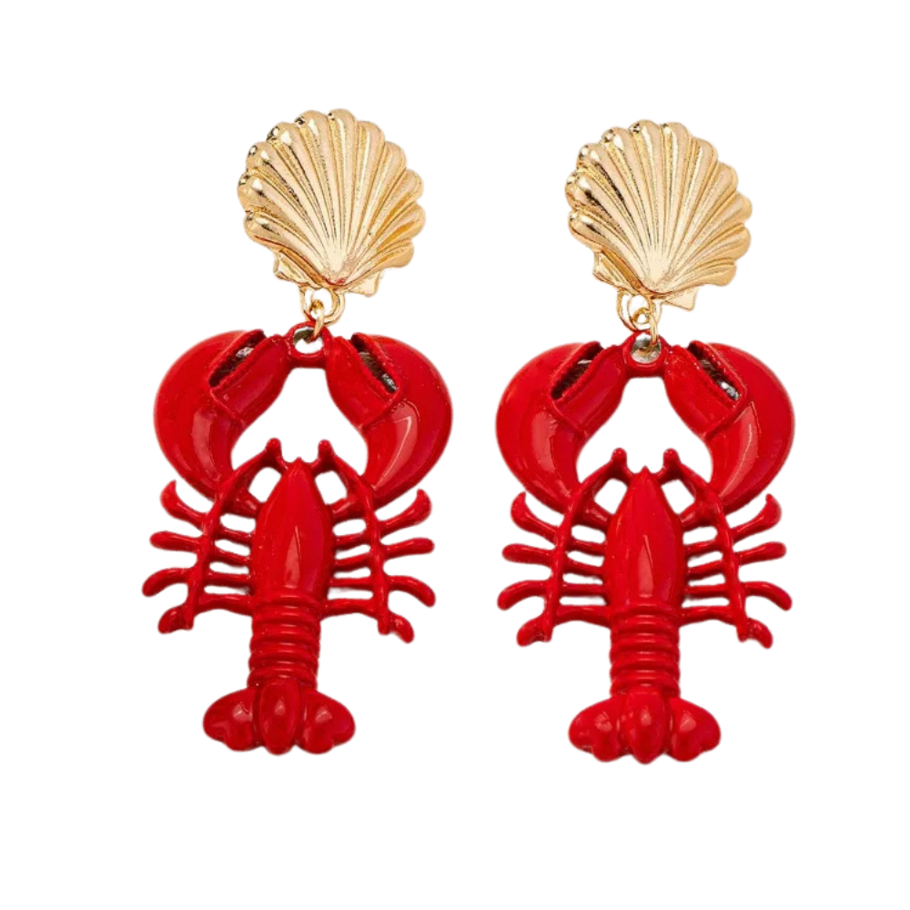 Boucles d'Oreilles Coquillage Homard