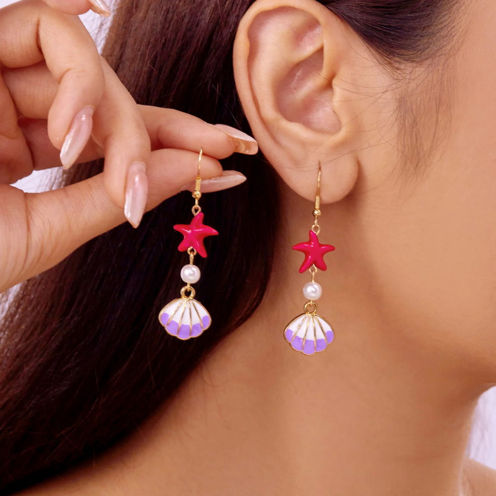 Boucles d'Oreilles Coquillage Étoile de Mer