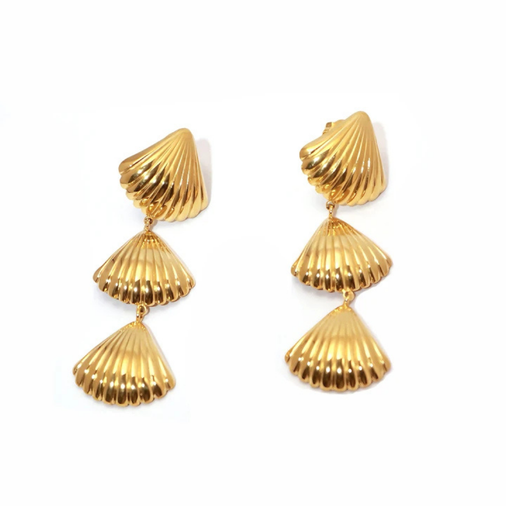 Boucles d'Oreilles Triple Coquillage
