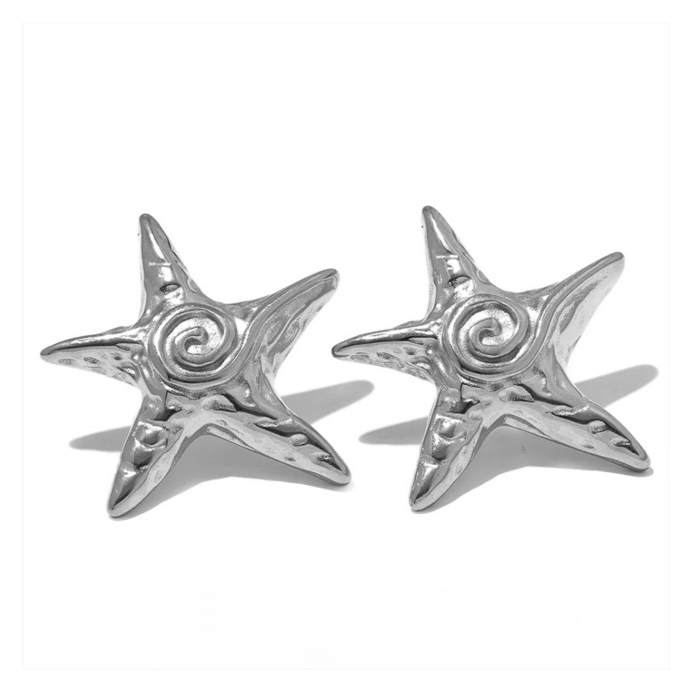 Boucles d'Oreilles Étoile de Mer Spirale pas cher