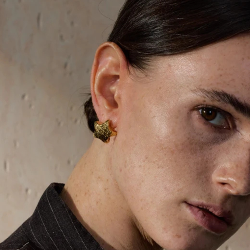 Boucles d'Oreilles Étoile de Mer Texturé pas cher
