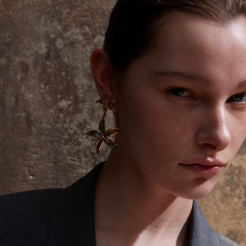 Boucles d'Oreilles Double Étoile de Mer pas cher
