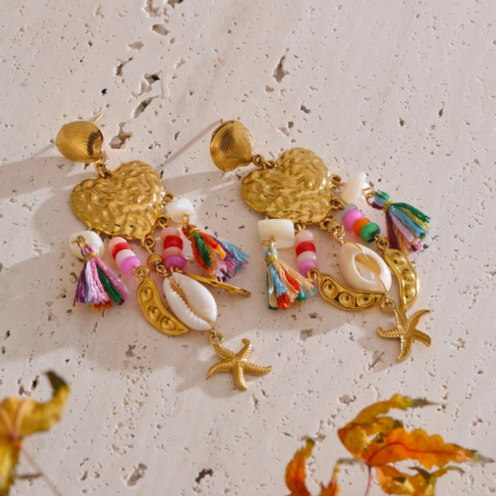 Boucles d'Oreilles Étoile de Mer Fantaisie pas cher
