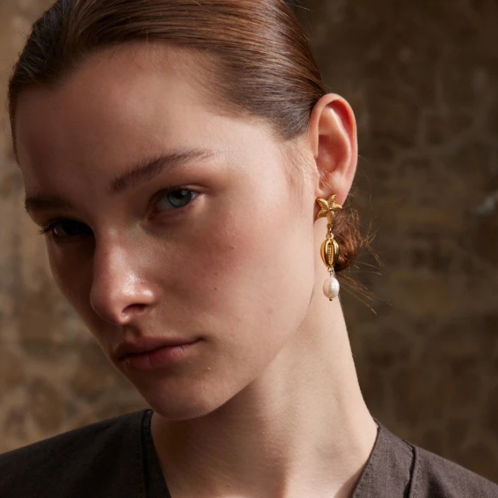 Boucles d'Oreilles Étoile de Mer Pendante pas cher