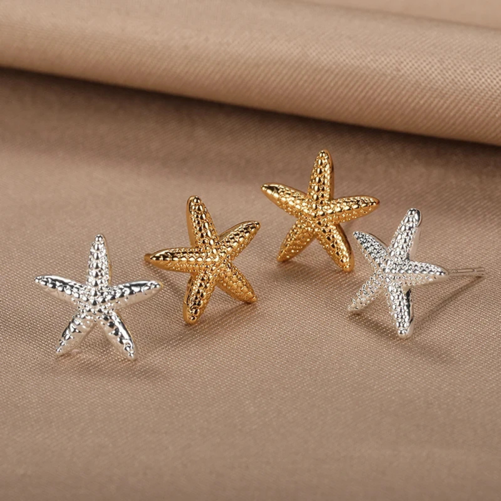 Boucles d'Oreilles Mini Étoile de Mer pas cher