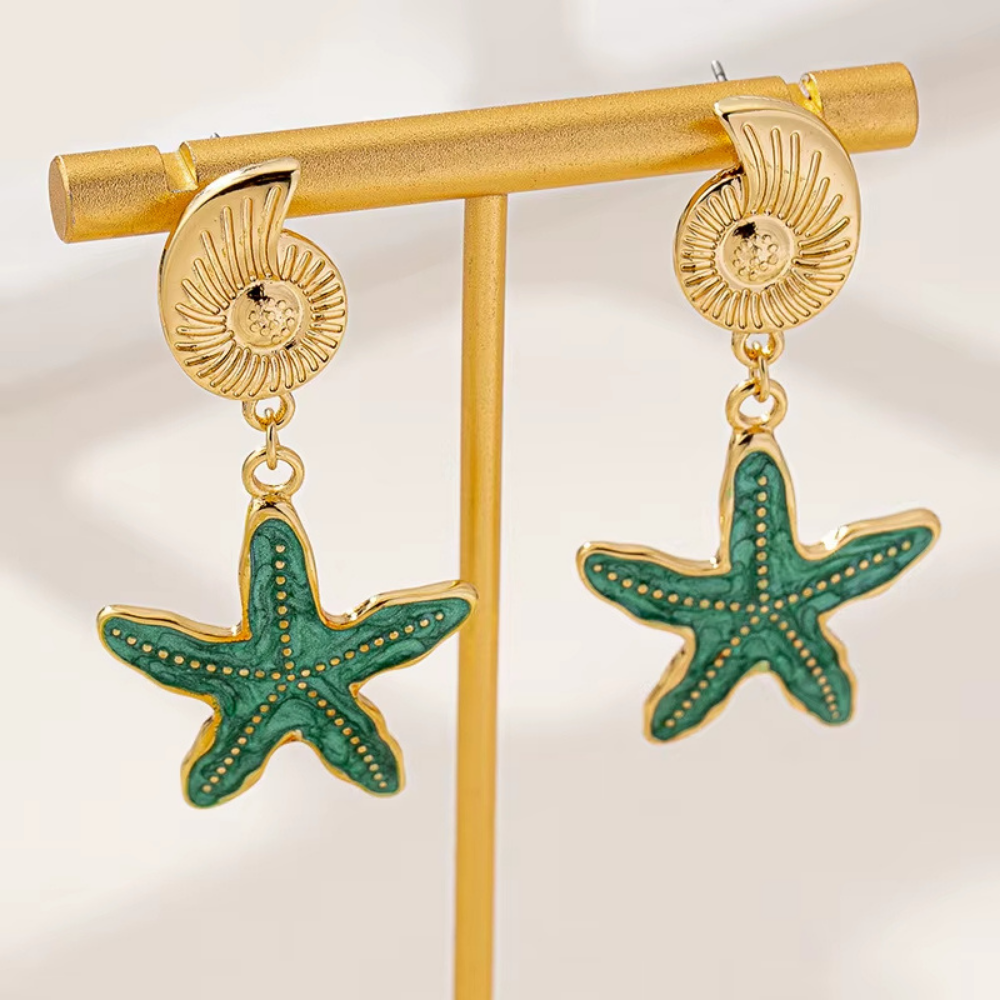 Boucles d'Oreilles Étoile de Mer Couleur pas cher