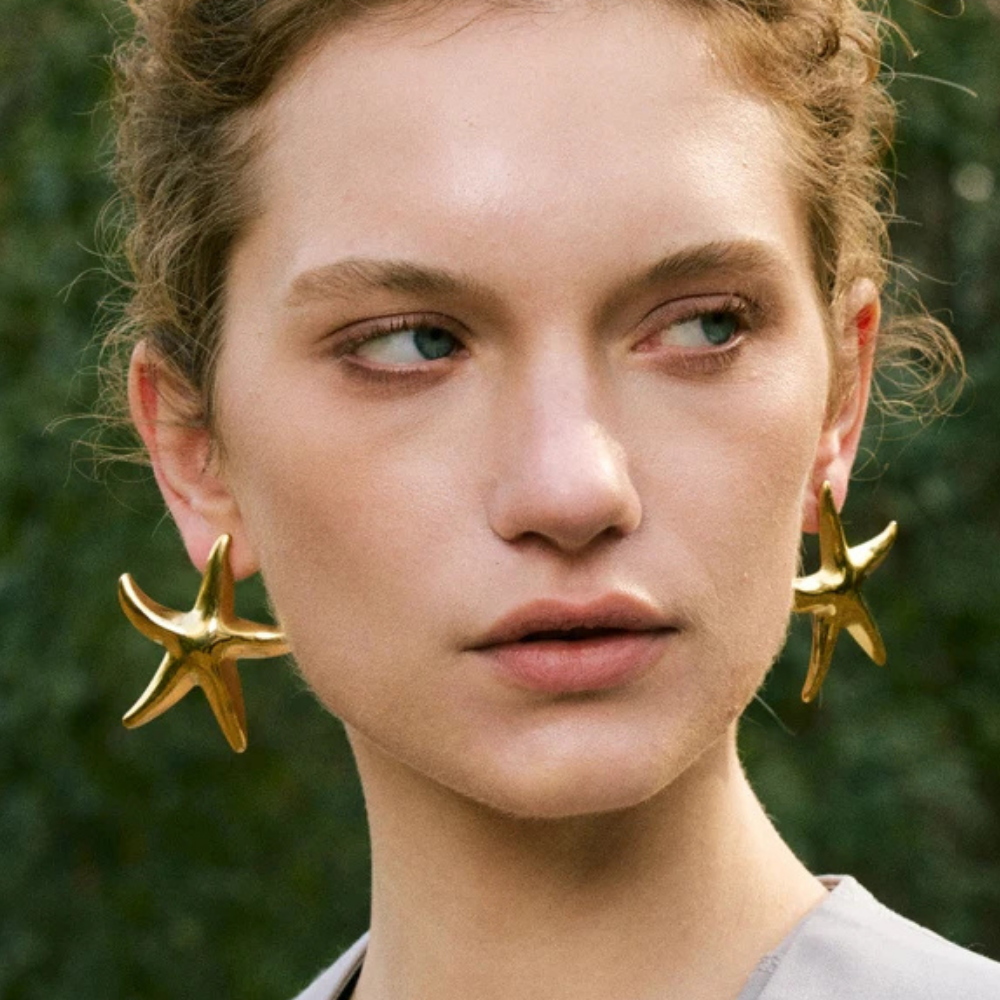 Boucles d'Oreilles Étoile de Mer Acier Inoxydable pas cher