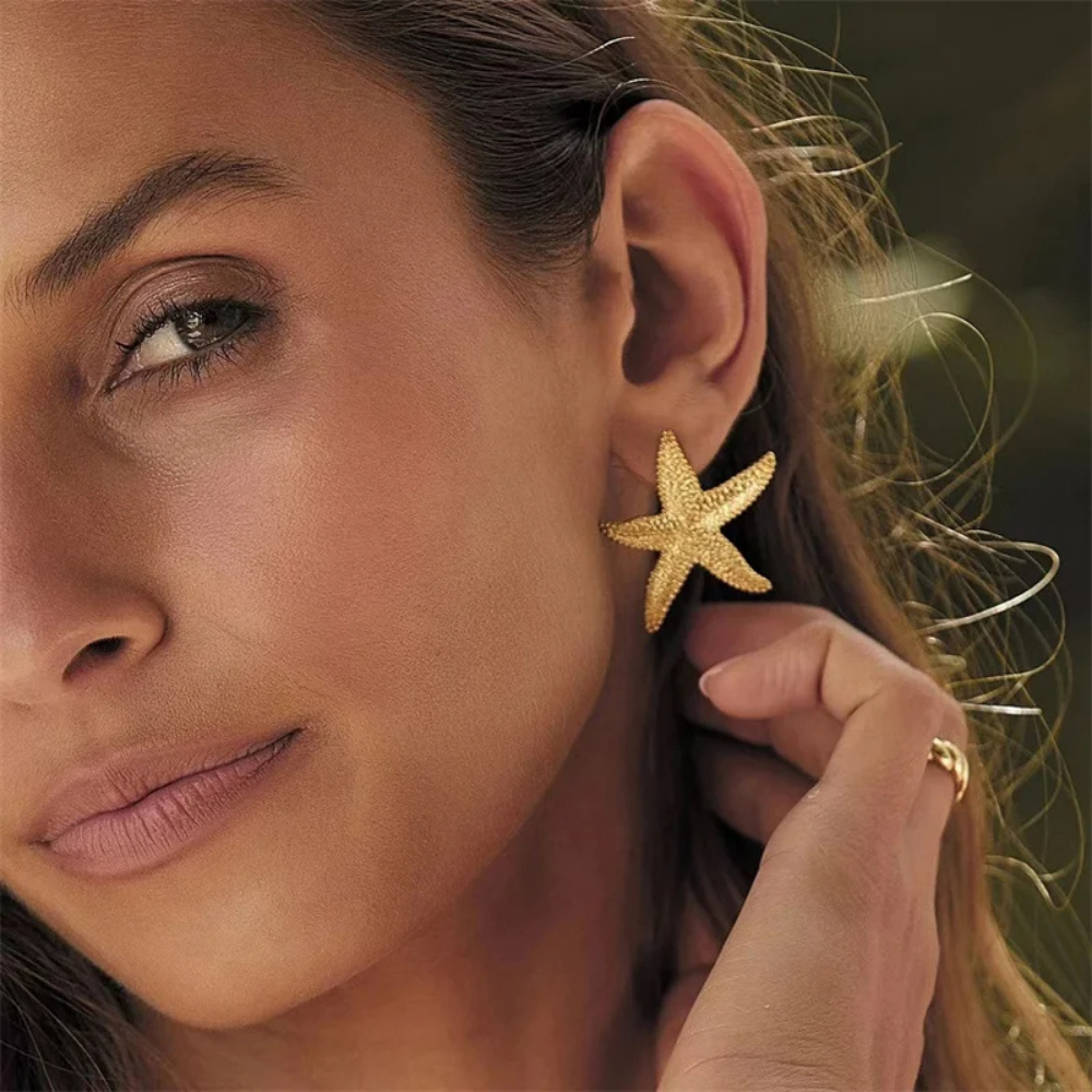 Boucles d'Oreilles Étoile de Mer Or pas cher