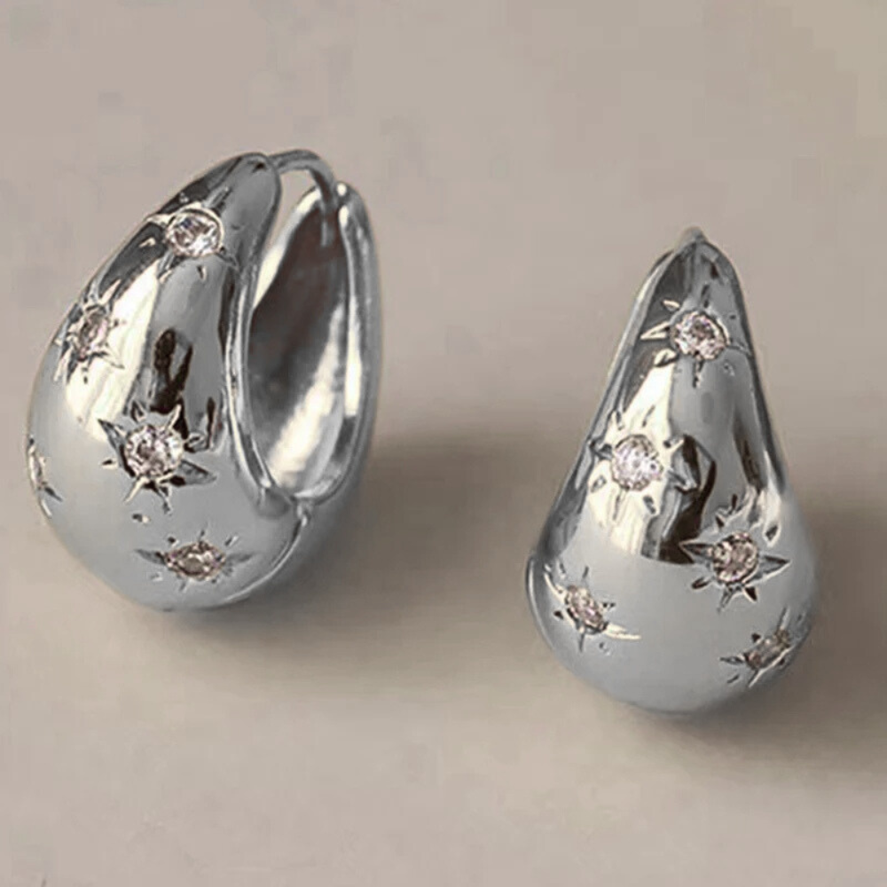 Boucles d'Oreilles Grosse Créole Étoile pas cher