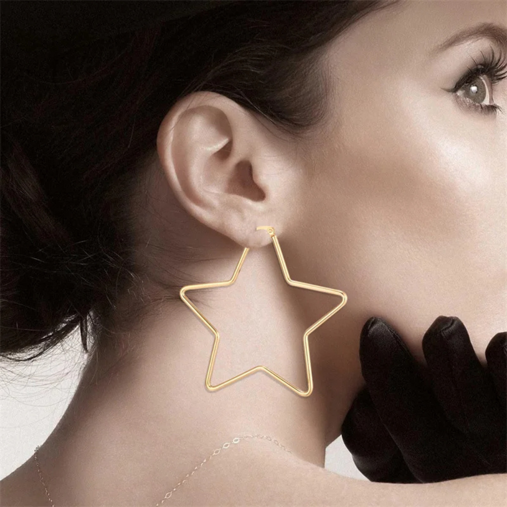 Boucles d'Oreilles Créoles Étoile pas cher