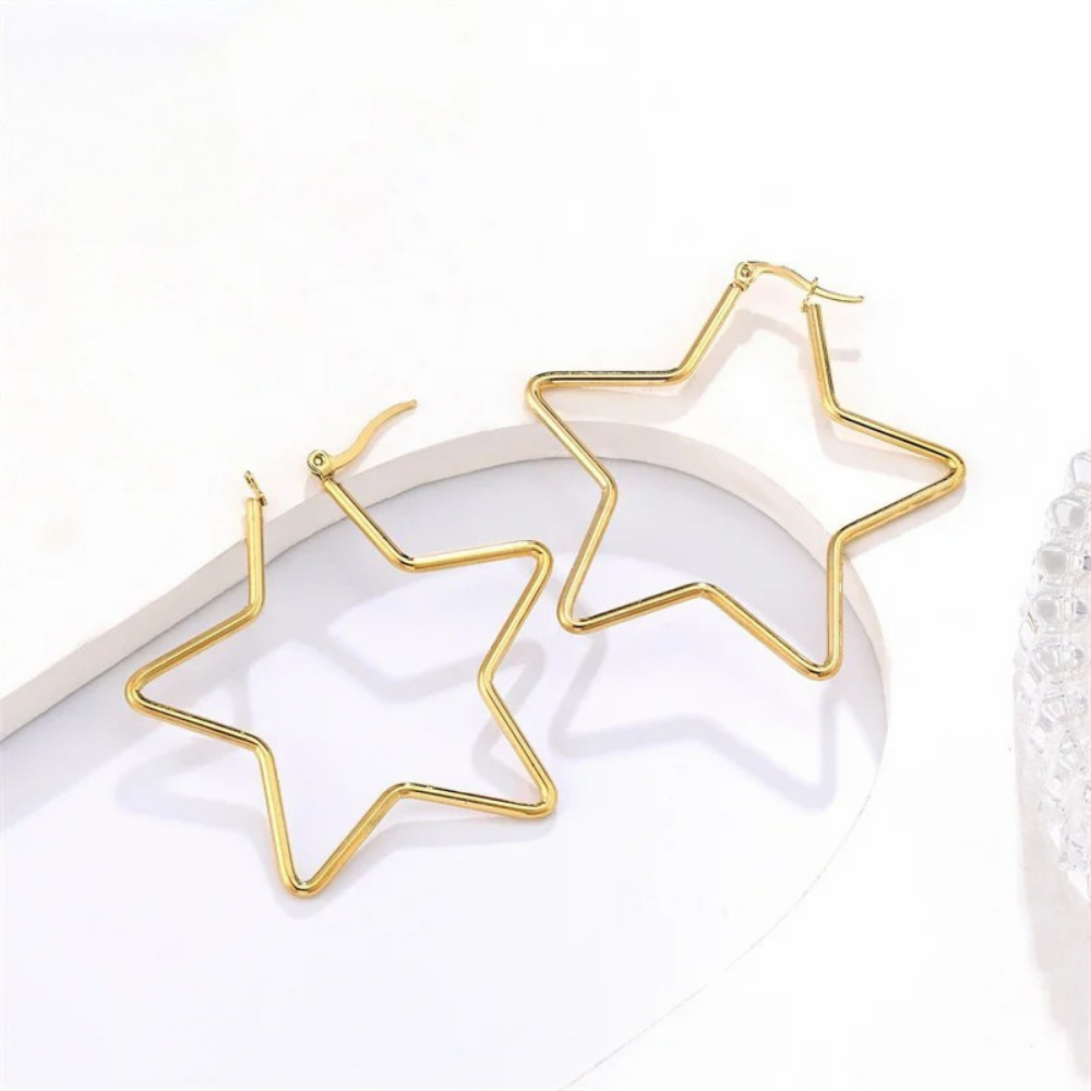Boucles d'Oreilles Créoles Étoile pas cher