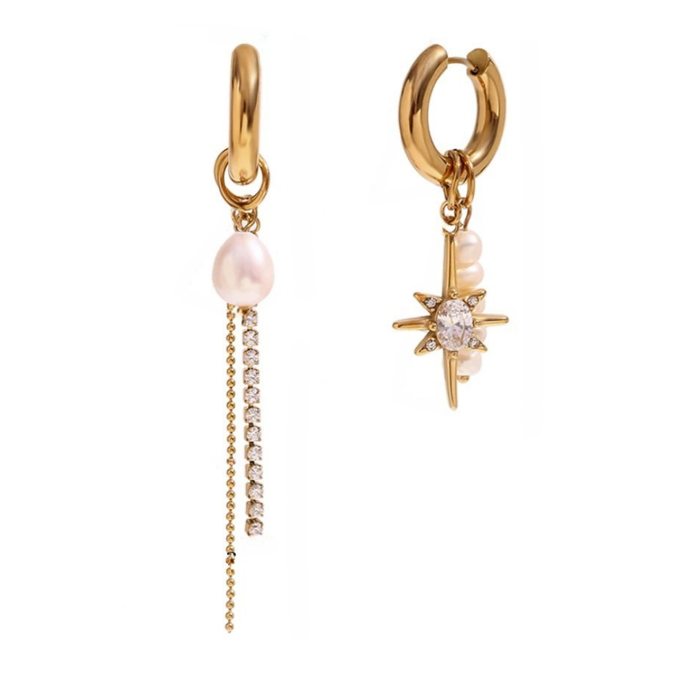 Boucles d'Oreilles Étoile Asymétrique