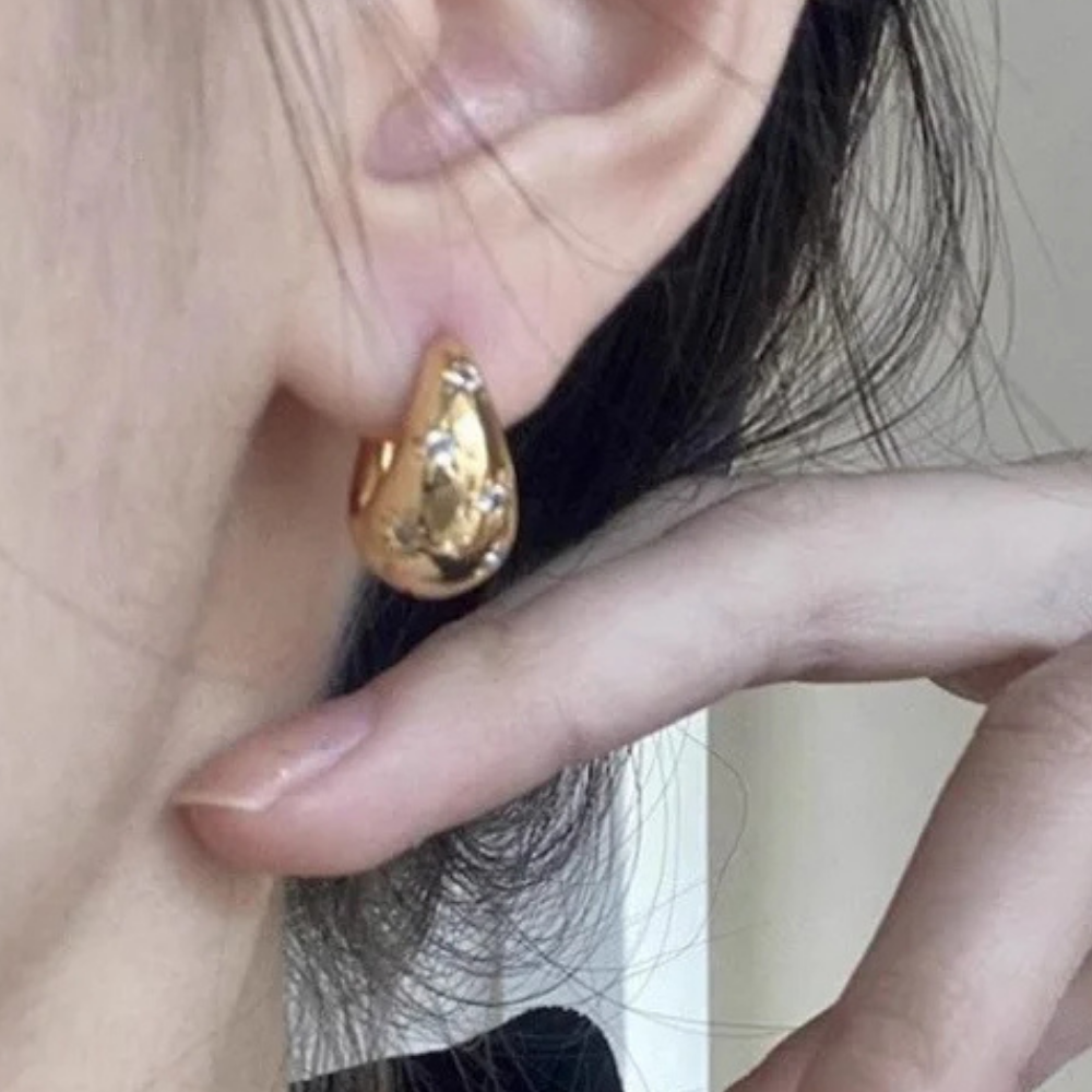 Boucles d'Oreilles Grosse Créole Étoile