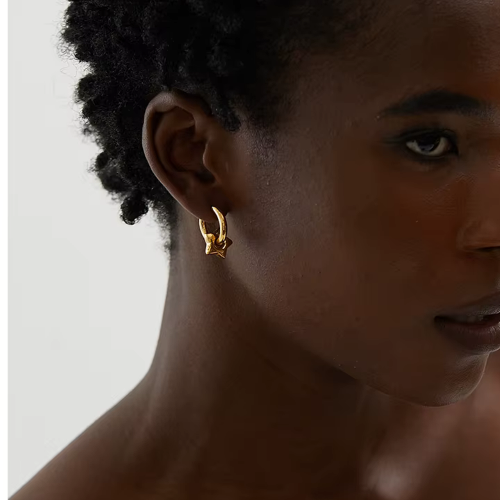 Boucles d'Oreilles Étoile Minimaliste