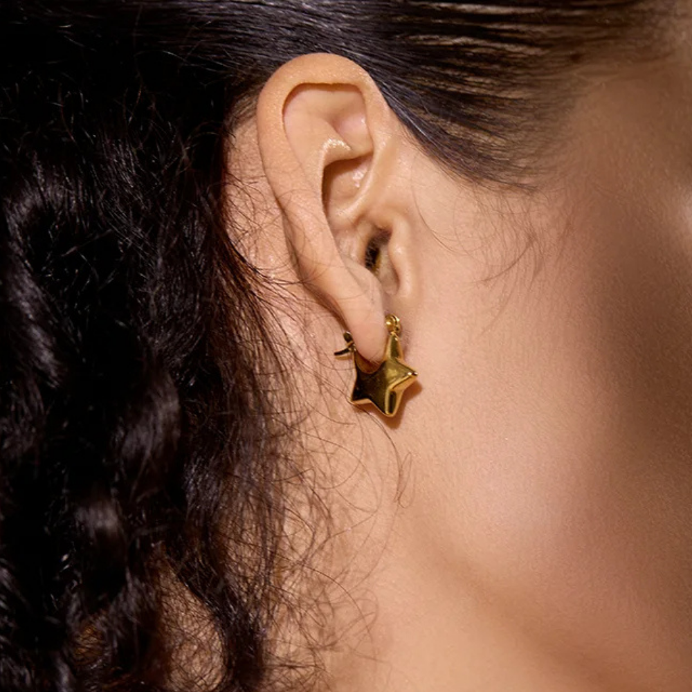 Boucles d'Oreilles Demi Étoile