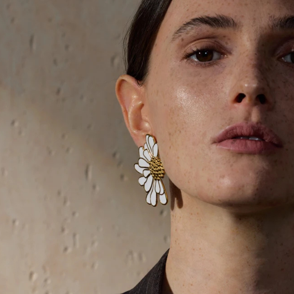 Boucles d'Oreilles Fleur Marguerite pas cher