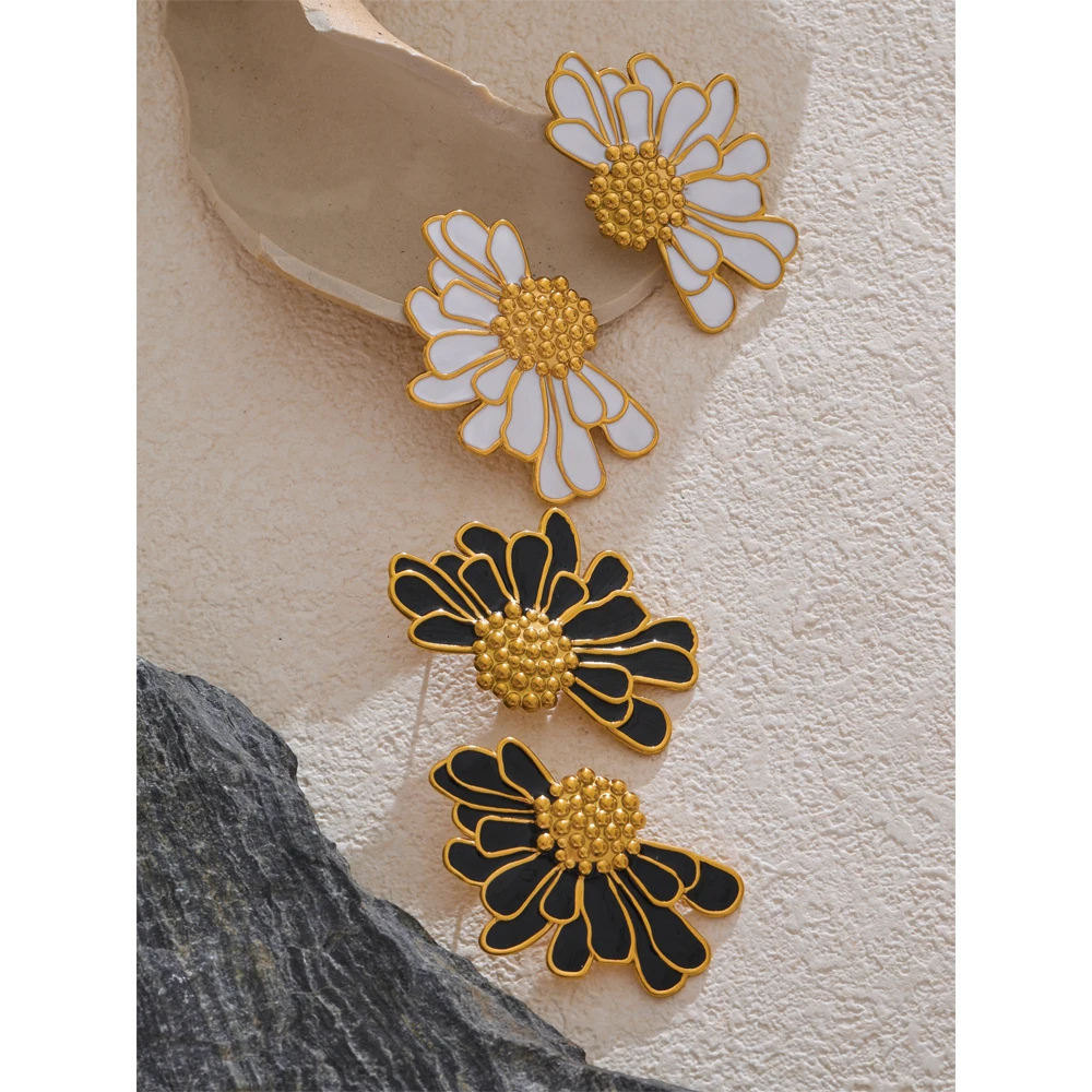 Boucles d'Oreilles Fleur Marguerite pas cher