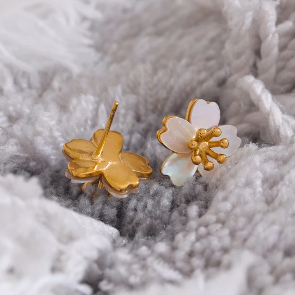 Boucles d'Oreilles Fleur Cerisier pas cher