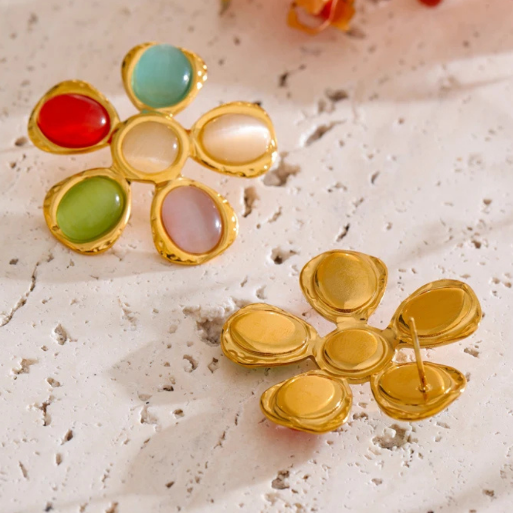 Boucles d'Oreilles Fleur Multicolore pas cher