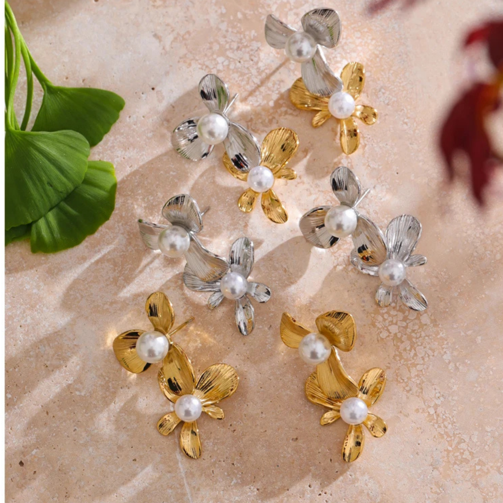 Boucles d'Oreilles Fleur Élégante pas cher