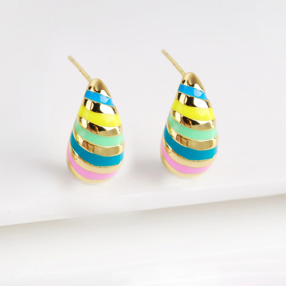 Boucles d'Oreilles Goutte Rayure pas cher