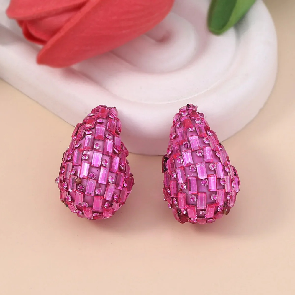 Boucles d'Oreilles Goutte Pierre Couleur pas cher