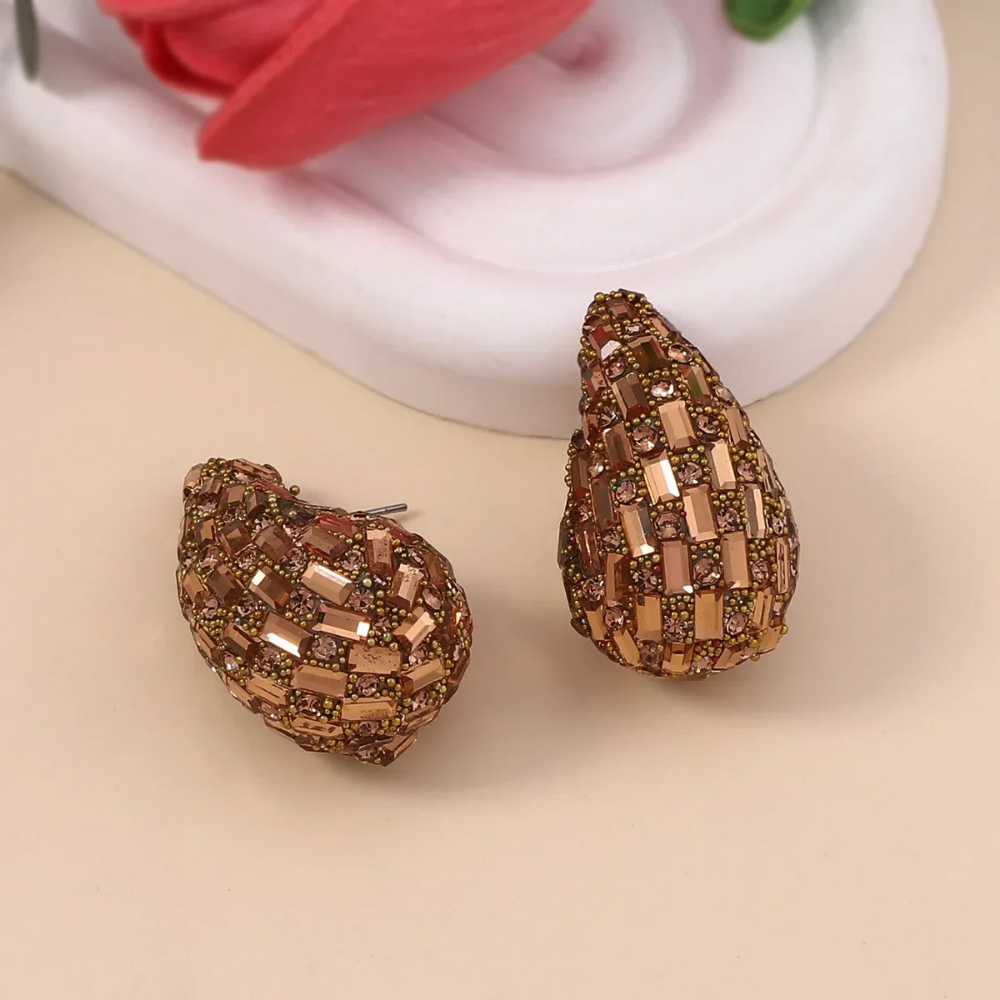 Boucles d'Oreilles Goutte Pierre Couleur brillante