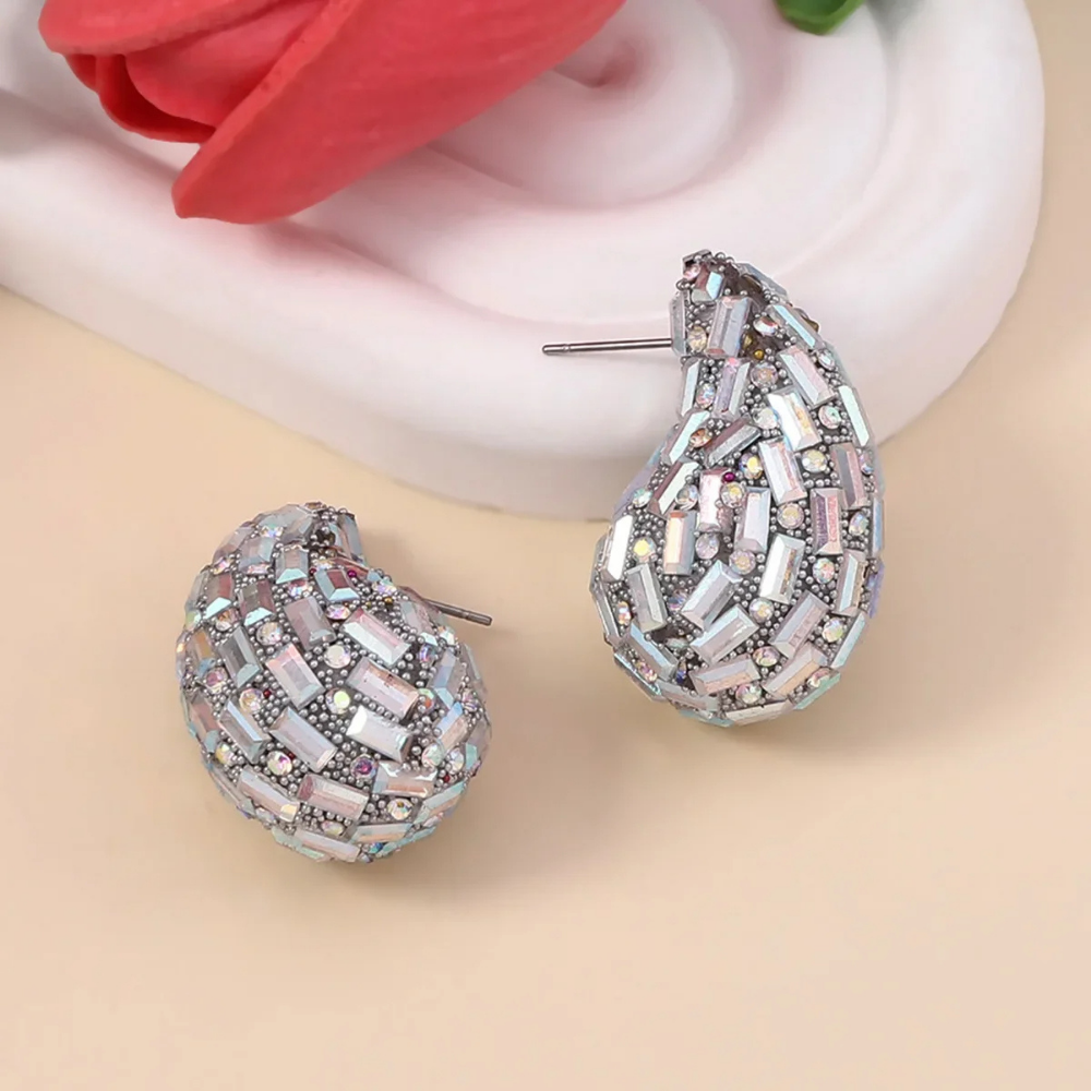 Boucles d'Oreilles Goutte Pierre Couleur strass