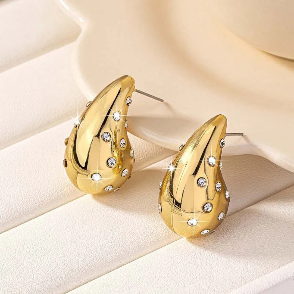 Boucles d'Oreilles Goutte Cristaux pas cher