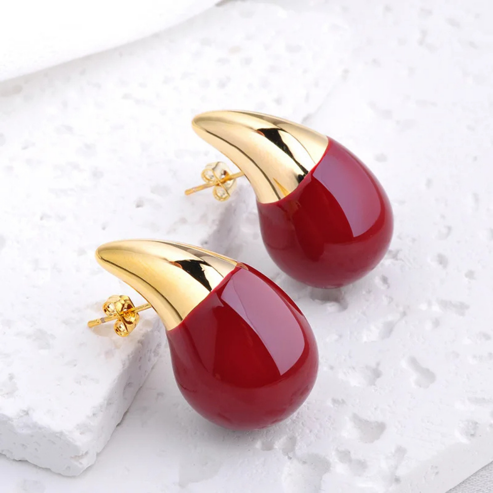 Boucles d'Oreilles Goutte Bicolore pas cher