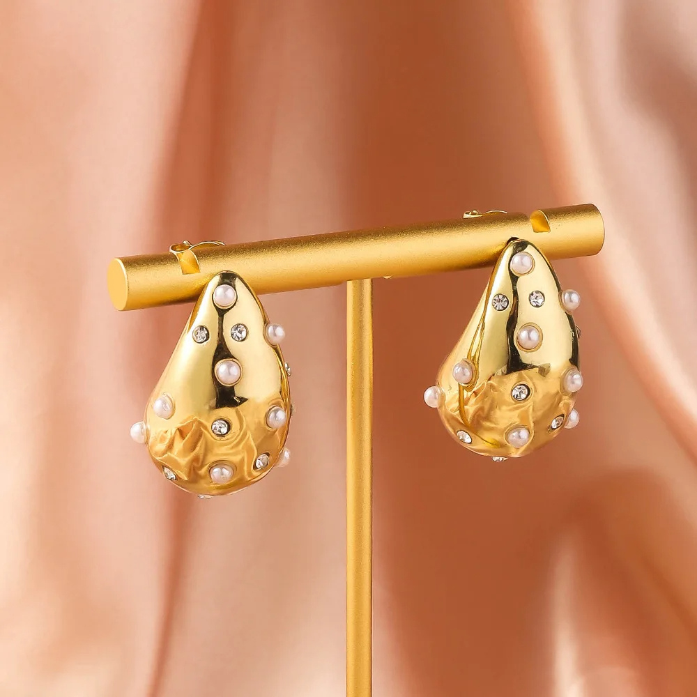 Boucles d'Oreilles Goutte Perle Blanche pas cher