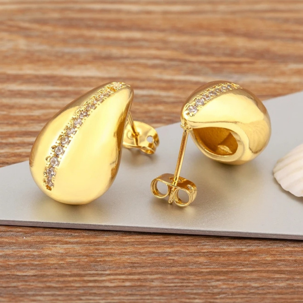Boucles d'Oreilles Goutte Ligne Strass pas cher