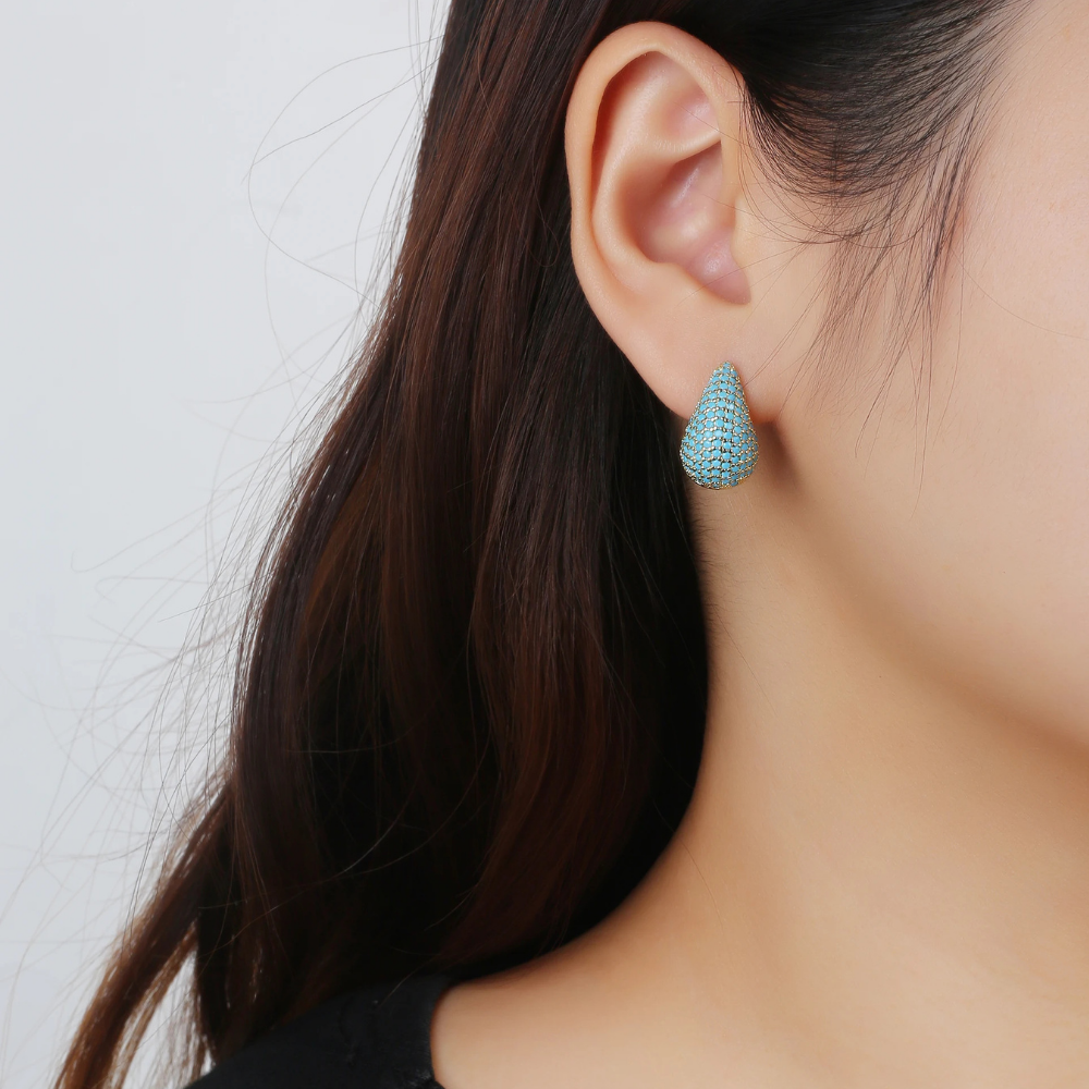 Boucles d'Oreilles Goutte Strass pas cher