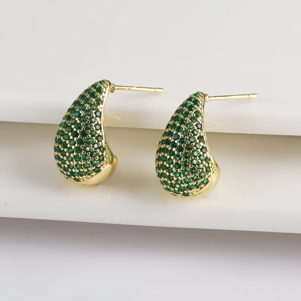 Boucles d'Oreilles Goutte Strass couleur