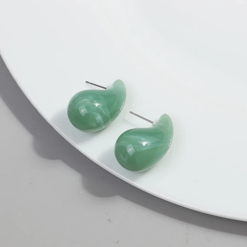 Boucles d'Oreilles Goutte Résine marbré