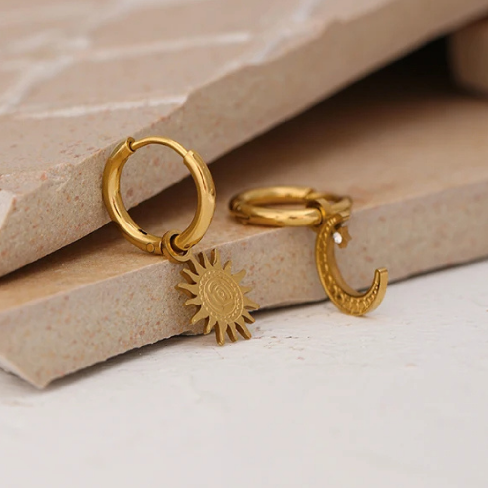 Boucles d'Oreilles Soleil et Lunepas cher