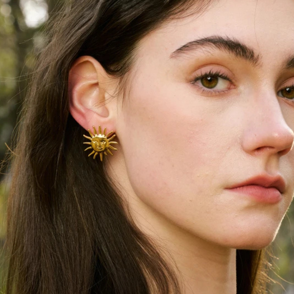 Boucles d'Oreilles Soleil Visage pas cher