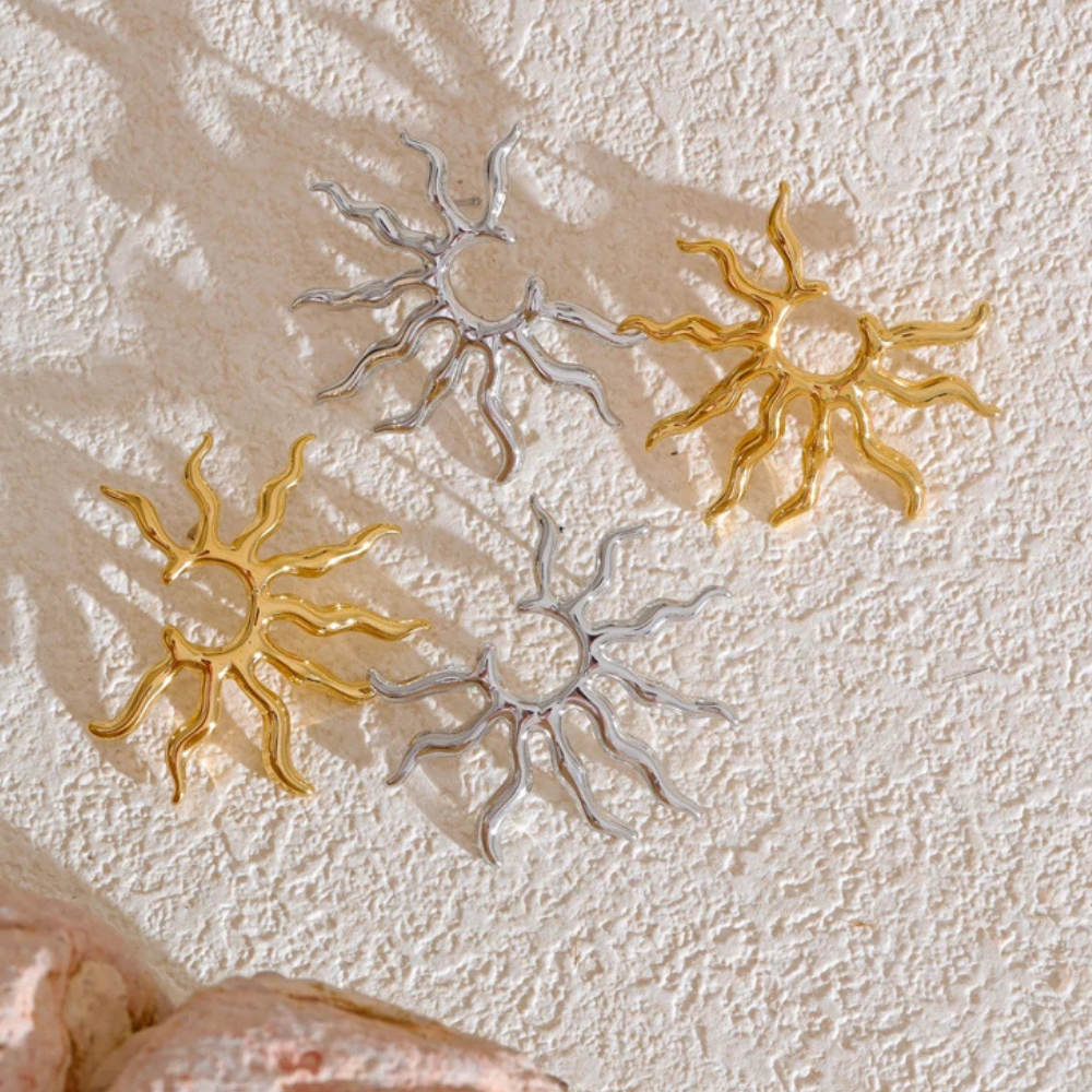 Boucles d'Oreilles Soleil Design pas cher