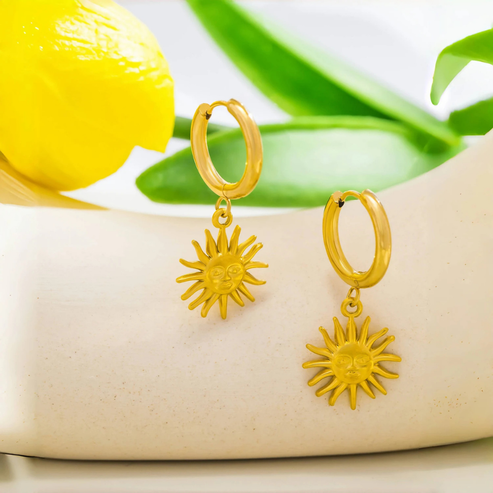 Boucles d'Oreilles Créoles Soleil pas cher