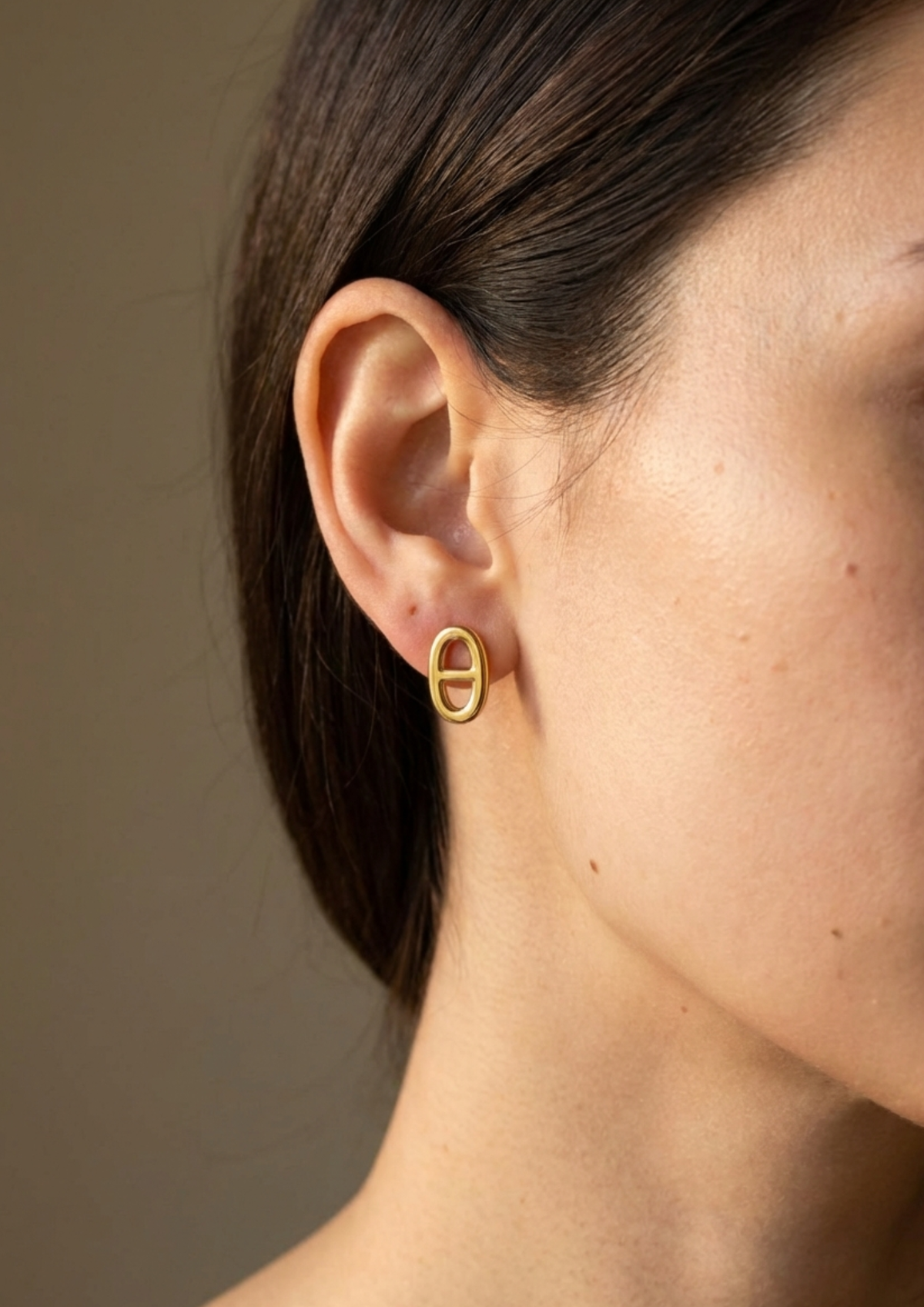 Boucles d'Oreilles Puces Maille Marine femme