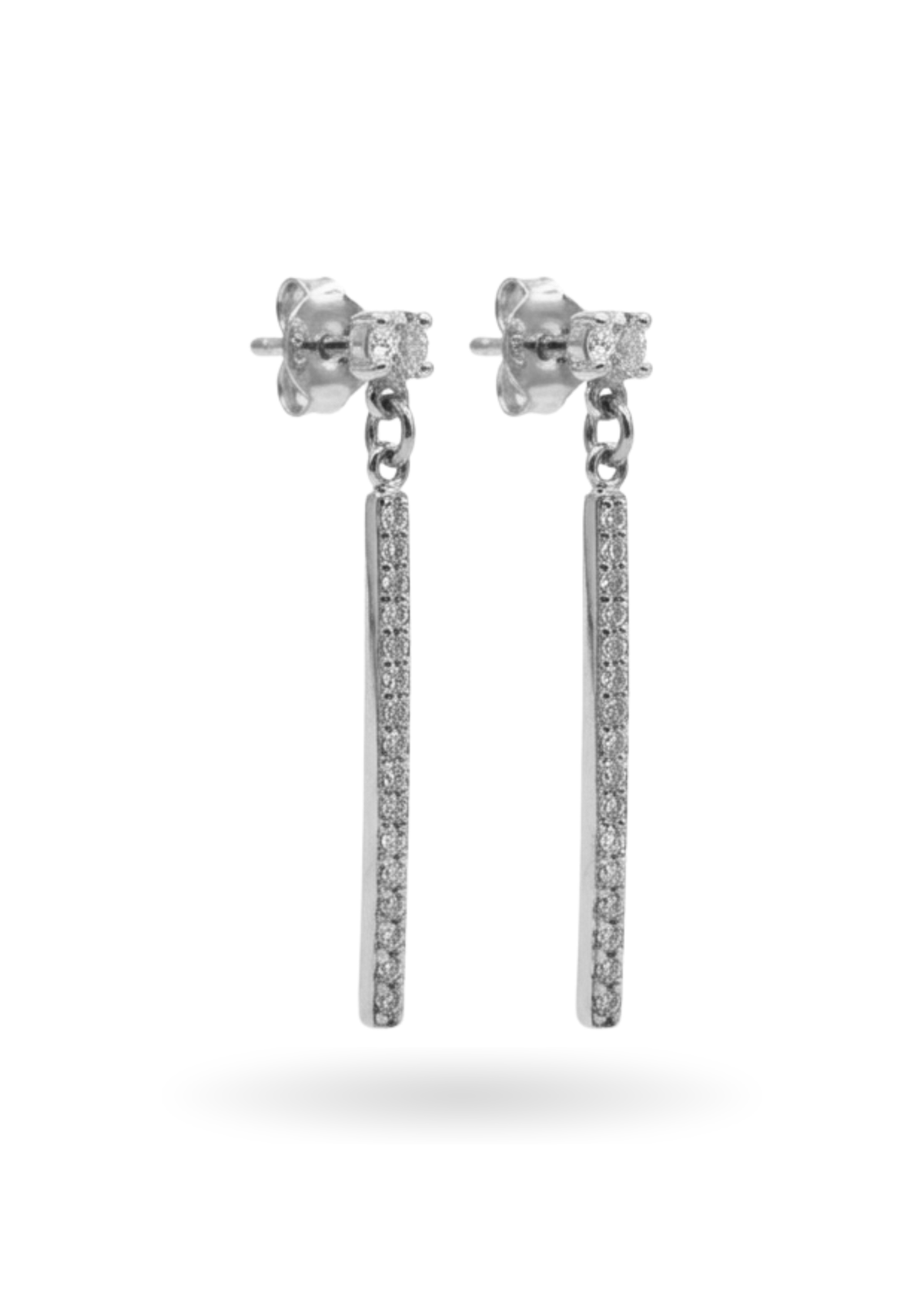 Boucles d'Oreilles Pendantes Barres Strass