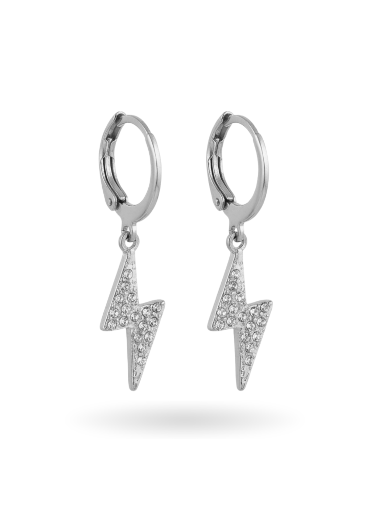 Boucles d'Oreilles Créoles Éclair Strass