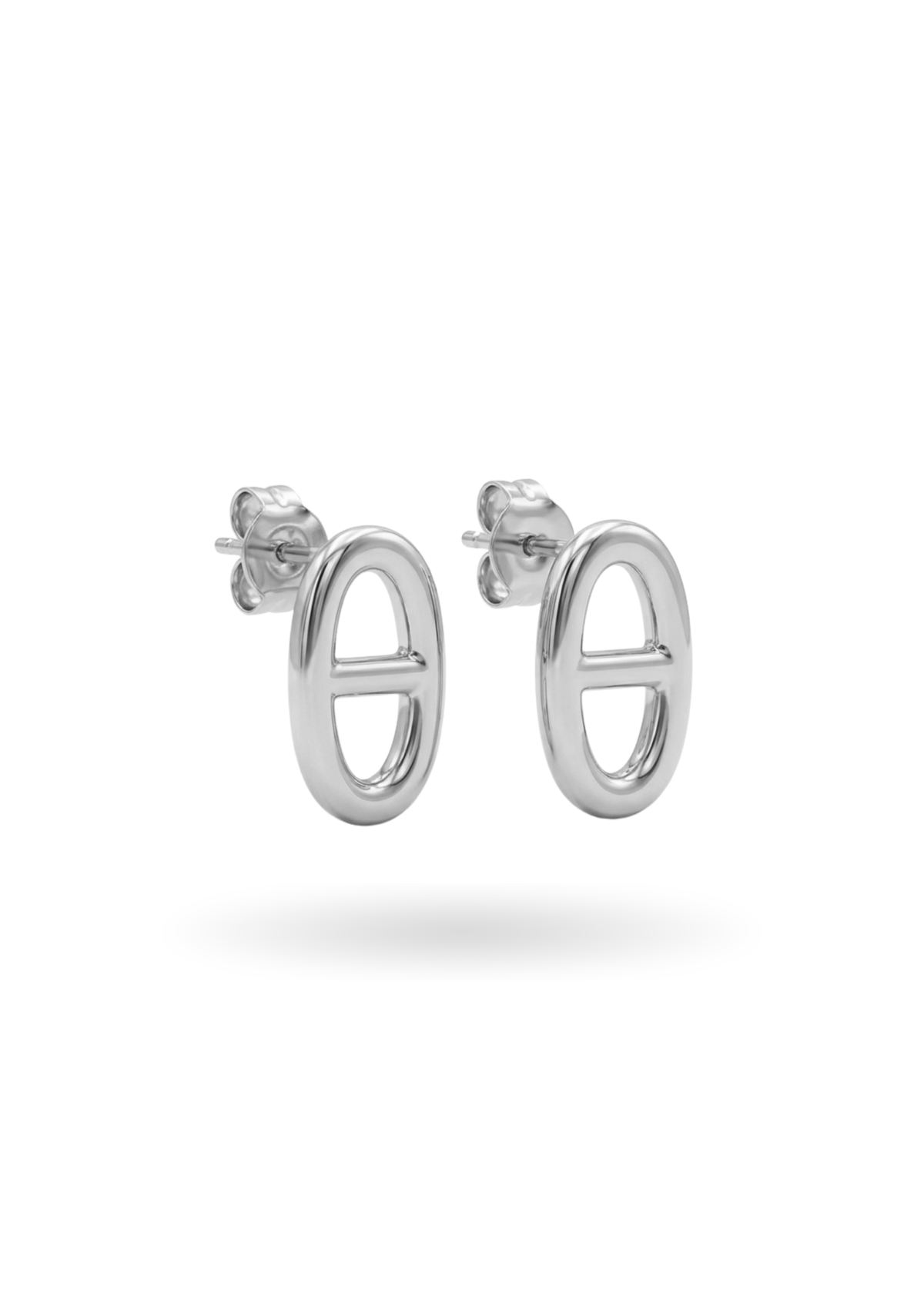 Boucles d'Oreilles Puces Maille Marine argent