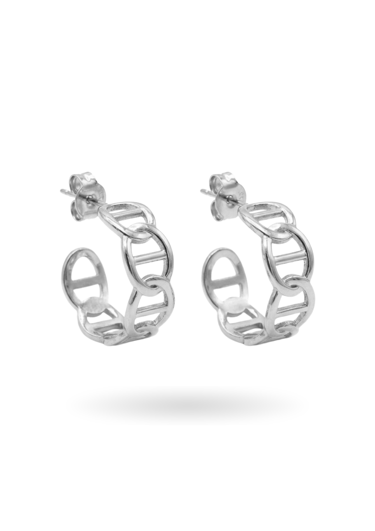 Boucles d'Oreilles Maille Marine Entrelacée argent