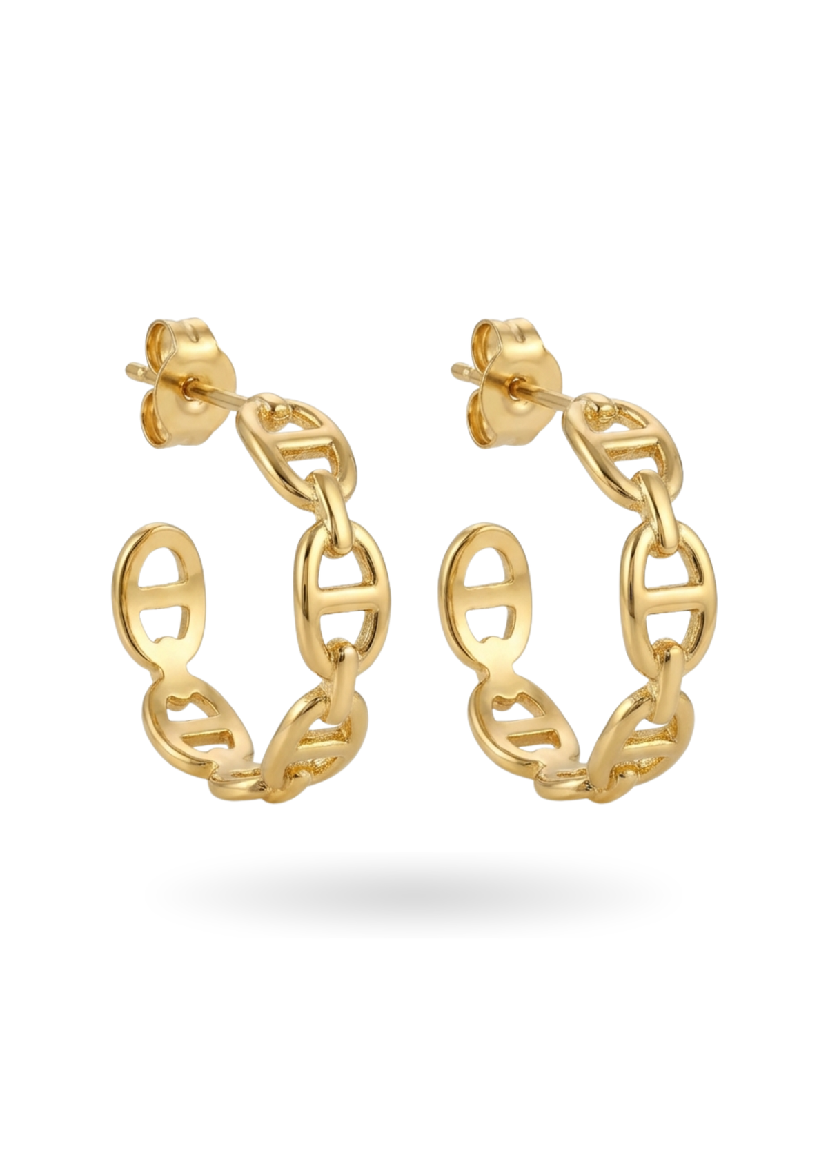 Boucles d'Oreilles Anneau Maille Marine or