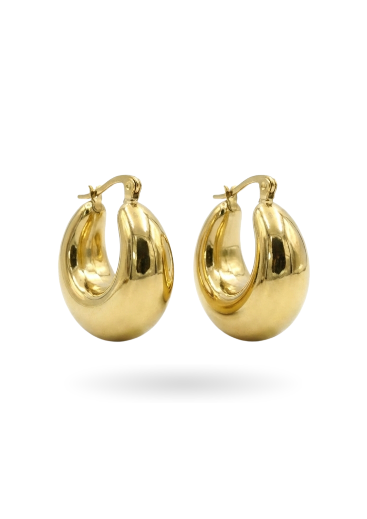 Boucles d'Oreilles Créoles Bombées or