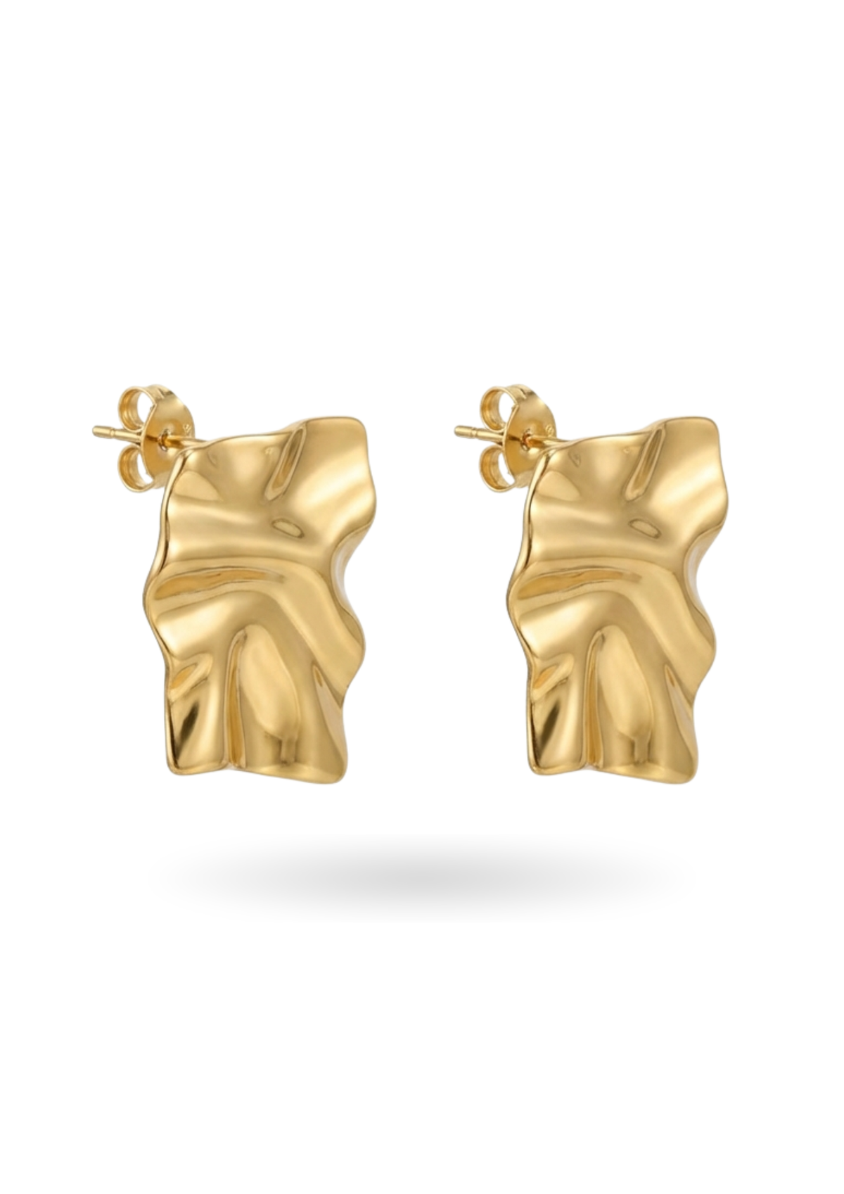 Boucles d'Oreilles Géométriques Ondulées or